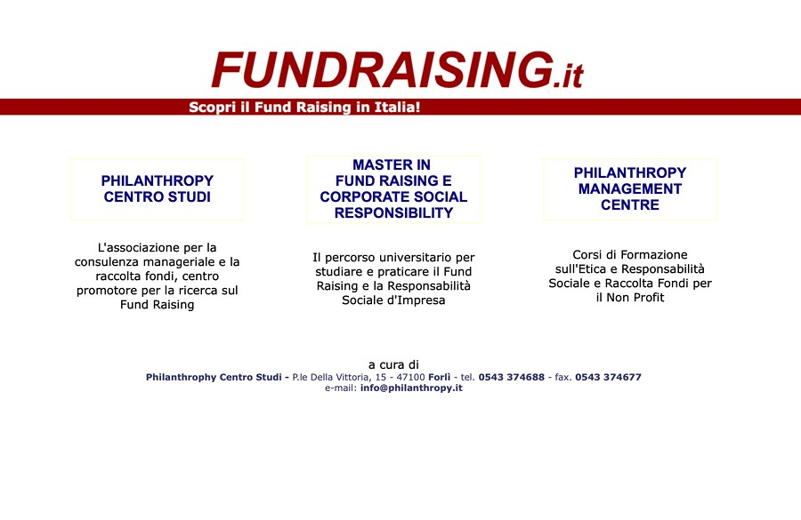 Schermate Sito Fundraising