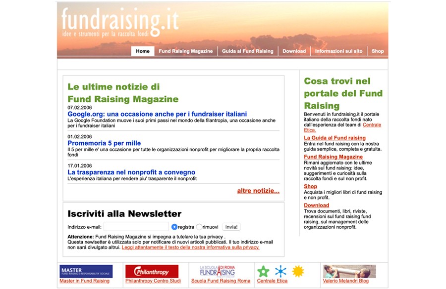 Schermate Sito Fundraising2