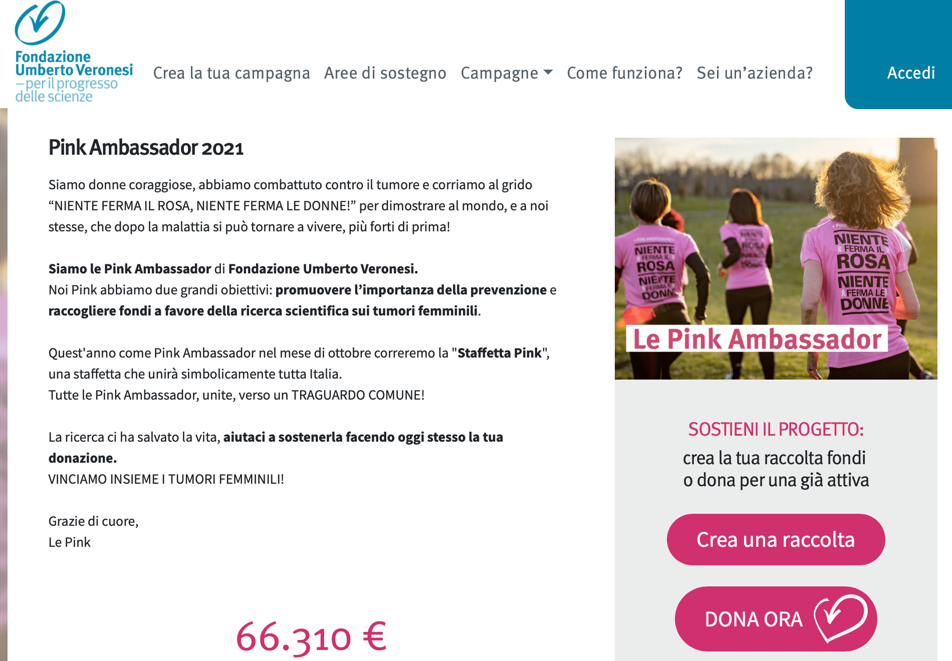 Piattaforma Personal Fundraising