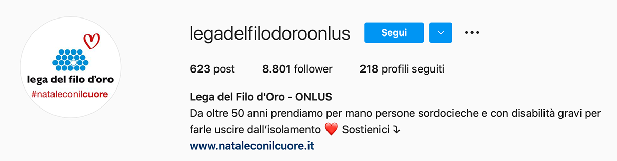 Legafilo Instagram Fundraising.it