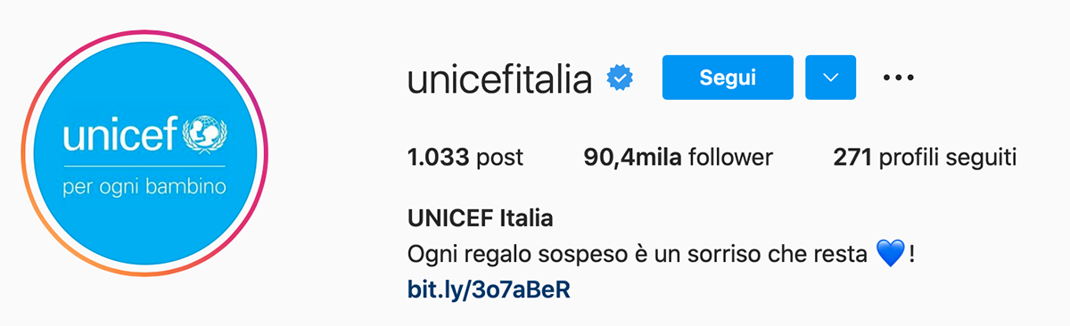 Unicef Instagram Fundraising.it