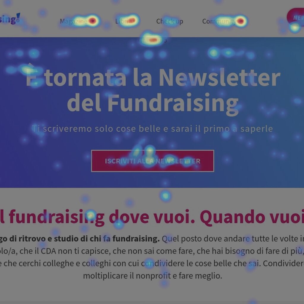 Heatmap Raccolta Fondi Sito Web Fundraising.it
