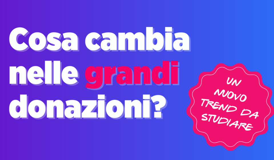 Articolo Cosa Cambia Nelle Grandi Donazioni
